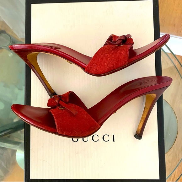 Gucci canvas sandals in red sz 7.5 (fits 6-7) - Picture 2 of 7